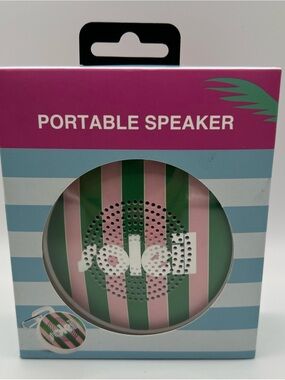 Orbit- Portable Bluetooth Speaker — Pink & Green Stripe